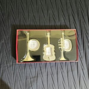 Silver Musical Instrument Frame Ornament Set